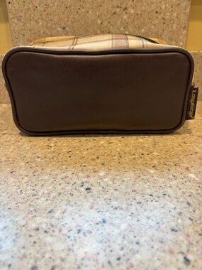 Longaberger Brown Plaid Men's Travel Dopp Kit - Toiletries Bag